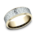 Two Tone 8mm Comfort-Fit Design Wedding Ring