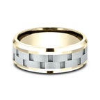 Two-Tone 8mm Comfort-Fit Design Wedding Ring