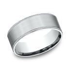 14k White Gold 8mm Comfort-Fit Design Wedding Band