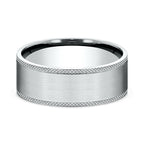14k White Gold 8mm Comfort-Fit Design Wedding Band