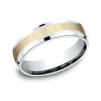 Two Tone 6mm Comfort-Fit Design Wedding Band