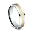 Two Tone 6mm Comfort-Fit Design Wedding Band