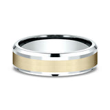 Two Tone 6mm Comfort-Fit Design Wedding Band