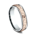 Two Tone 6mm Comfort-Fit Design Wedding Band