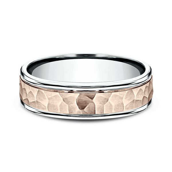 Two Tone 6mm Comfort-Fit Design Wedding Band