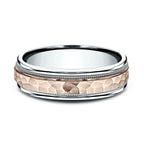 Two Tone 6mm Comfort-Fit Design Wedding Ring