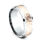 Two Tone 8mm Comfort-Fit Design Wedding Ring