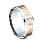 Two Tone 8mm Comfort-Fit Design Wedding Ring