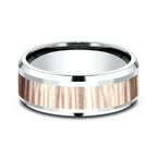 Two Tone 8mm Comfort-Fit Design Wedding Ring