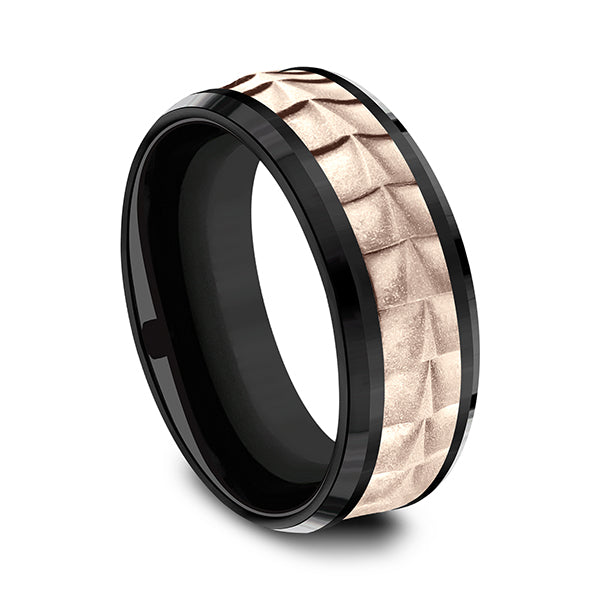 Ammara Stone 8mm Comfort-fit Design Wedding Ring