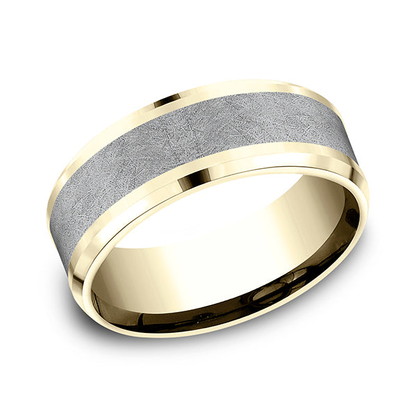 Ammara Stone 8mm Comfort-fit Design Wedding Band