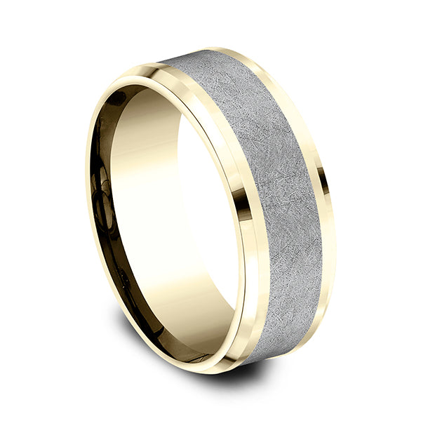 Ammara Stone 8mm Comfort-fit Design Wedding Band