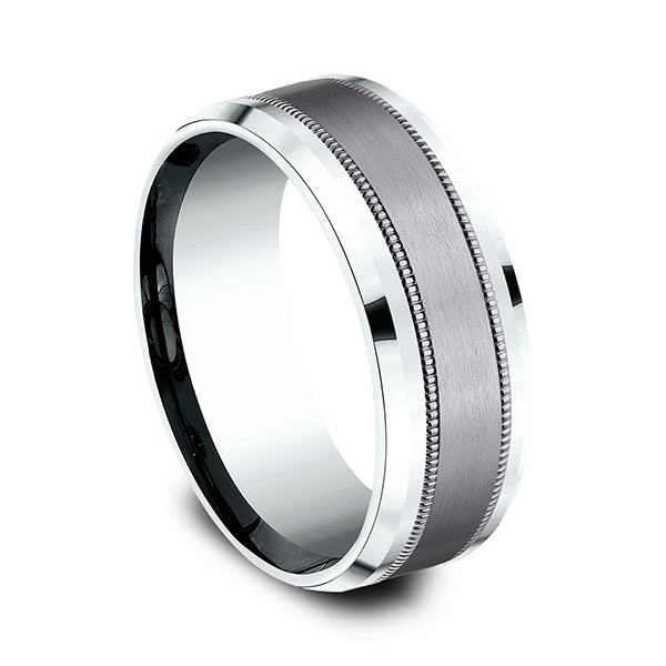 Ammara Stone 8mm Comfort-fit Design Wedding Band