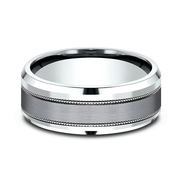 Ammara Stone 8mm Comfort-fit Design Wedding Band