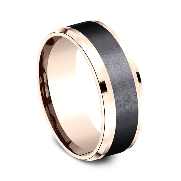 Ammara Stone 8mm Comfort-fit Design Wedding Band