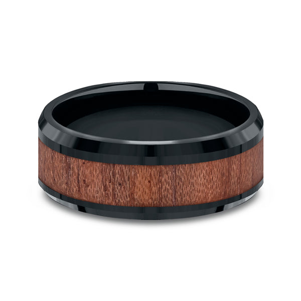 Black Cobalt 8mm Comfort-Fit Design Wedding Band