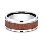 Cobalt and Rosewood Comfort-Fit Design Wedding Band