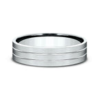 14K White Gold 6mm Comfort-Fit Design Wedding Ring