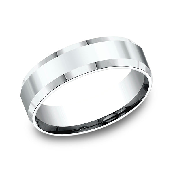 14K White Gold Comfort-Fit Design Wedding Band