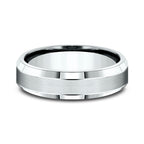 14K White Gold Comfort-Fit Design Wedding Band