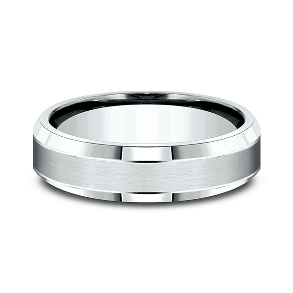 14K White Gold Comfort-Fit Design Wedding Band