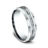 14K White Gold 6mm Comfort-Fit Design Wedding Ring