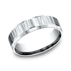 14K White Gold/Yellow Gold 6mm Comfort-Fit Design Wedding Band