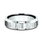 14K White Gold/Yellow Gold 6mm Comfort-Fit Design Wedding Band