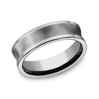 Tungsten 7mm Comfort-Fit Design Wedding Band
