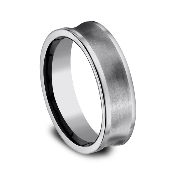 Tungsten 7mm Comfort-Fit Design Wedding Band