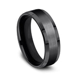 Black Titanium 7mm Comfort-fit Design Wedding Band