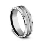 Tungsten 7mm Comfort-Fit Design Wedding Band