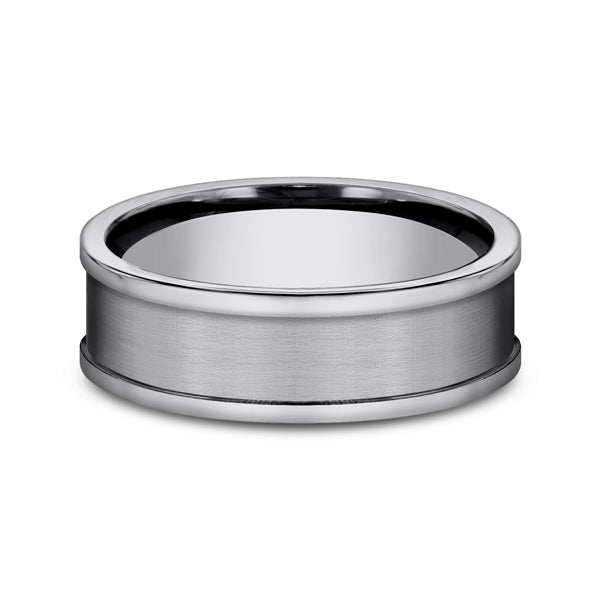 Tungsten 7mm Comfort-Fit Design Wedding Band