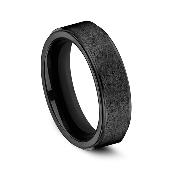 Black Titanium 7mm Comfort-Fit Design Wedding Band