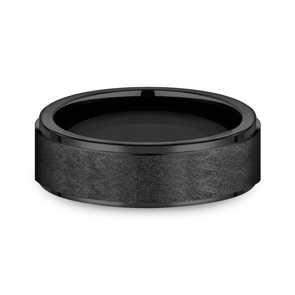 Black Titanium 7mm Comfort-Fit Design Wedding Band