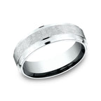 14K White Gold 7mm Comfort-Fit Design Wedding Ring