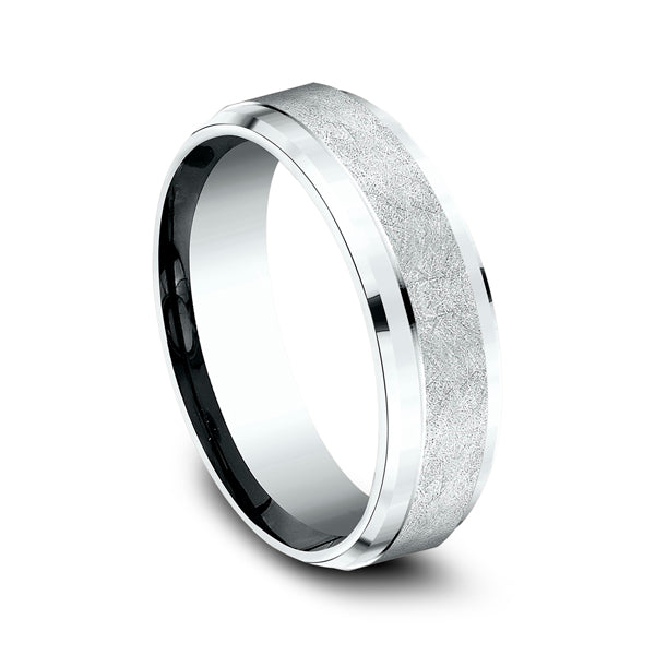 14K White Gold 7mm Comfort-Fit Design Wedding Ring