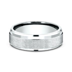 14K White Gold 7mm Comfort-Fit Design Wedding Ring