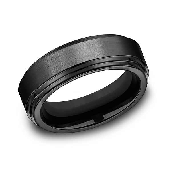 Black Titanium 8mm Comfort-Fit Design Wedding Band