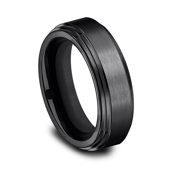 Black Titanium 8mm Comfort-Fit Design Wedding Band