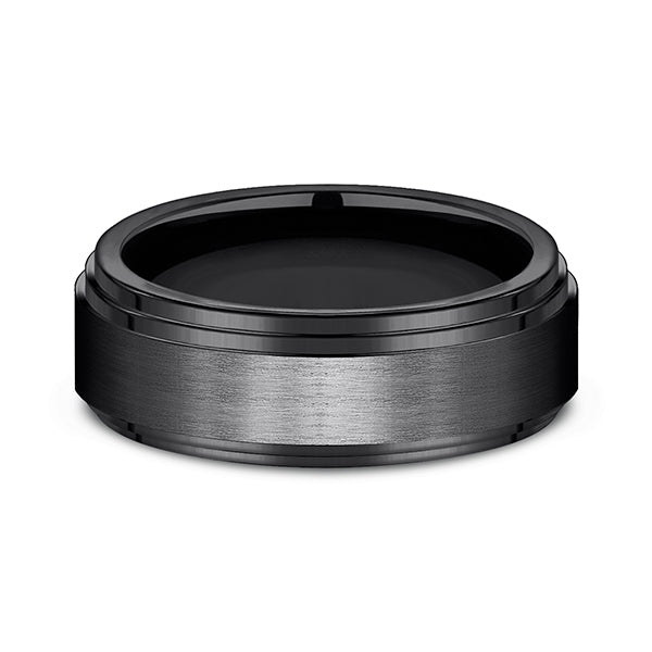 Black Titanium 8mm Comfort-Fit Design Wedding Band