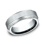 14K White Gold 8mm Comfort-Fit Design Wedding Ring
