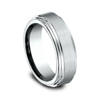 14K White Gold 8mm Comfort-Fit Design Wedding Ring