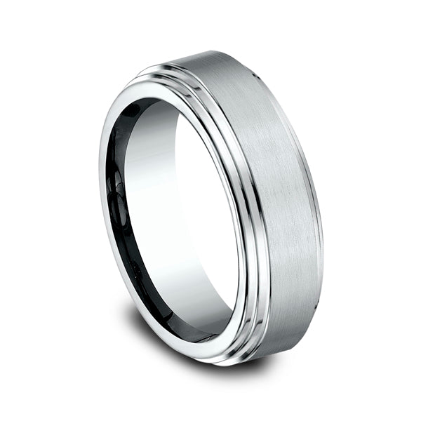 14K White Gold 8mm Comfort-Fit Design Wedding Ring