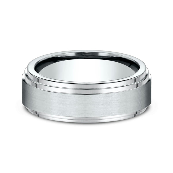 14K White Gold 8mm Comfort-Fit Design Wedding Ring