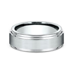 14K White Gold 8mm Comfort-Fit Design Wedding Ring