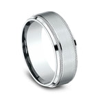 14K White Gold 8mm Comfort-Fit Design Wedding Band