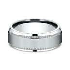 14K White Gold 8mm Comfort-Fit Design Wedding Band