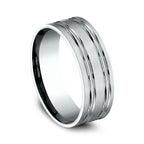 14K White Gold 8mm Comfort-Fit Design Wedding Ring
