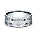 14K White Gold 8mm Comfort-Fit Design Wedding Ring